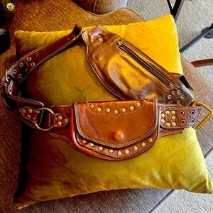 Boho, Hippy, festival Studded Leather Belt Bag